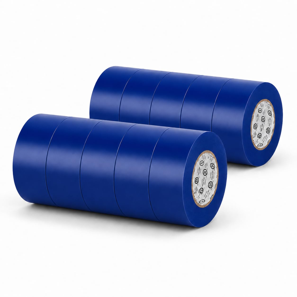 GGR Supplies EL-766AW Blue General Purpose Electrical Tape, 2 Inch x 66 Feet, 7 Mil PVC, UL/CSA Listed Core, 600V Flame-Retardant Insulation for Wire Splicing, Bundling &amp; Color Coding, Pack of 10