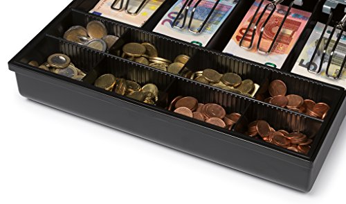 Safescan 3540T verstellbarer Kassenladeneinsatz zur Optimierung Ihrer Kassenschublade - mit 4 Fächern für Scheine und 8 für Münzen - kompatibel mit der Safescan SD-3540 Kassenlade