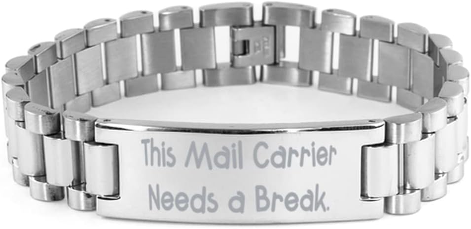 Mail Carrier Gifts for Colleagues, This Mail Carrier Needs, Fun Mail Carrier Ladder Bracelet, Engraved Bracelet from Team Leader