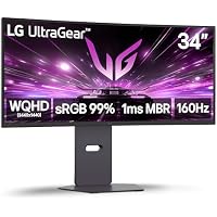LG 34G600A-B.AUS 34'' Curved Ultra Widescreen WQHD (3440 x 1440) 160Hz 1ms HDR10 VA AMD FreeSync Premium Gaming Monitor with Built-in Speakers & Adjustable Stand (Black)