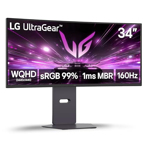 LG Gaming Monitor Ultragear 34G600A-B 34-Inch/WQHD (3440 x1440) /160Hz / 1ms MBR Curved Gaming Monitor | HDR10, FreeSync Premium, 99% sRGB, HDMI/DisplayPort by LG - Used condition - CA$367.43