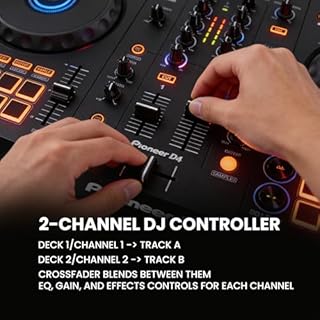 Pioneer DJ DDJ-FLX4 2-Channel DJ Controller - Black Bundle with Carrying Case and Austin Bazaar Polishing Cloth