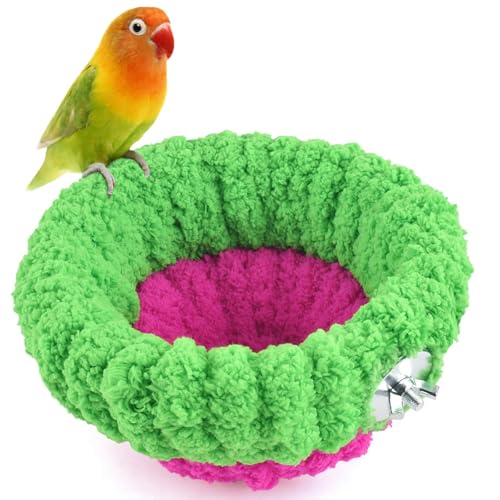 Image of KATUMO Bird Nest, 5.5inch Small Parrot Breeding Bed for Budgie, Parakeet, Cockatiel, Conure, Lovebird, Canary, Finch Birds (Green /Rose, Small)