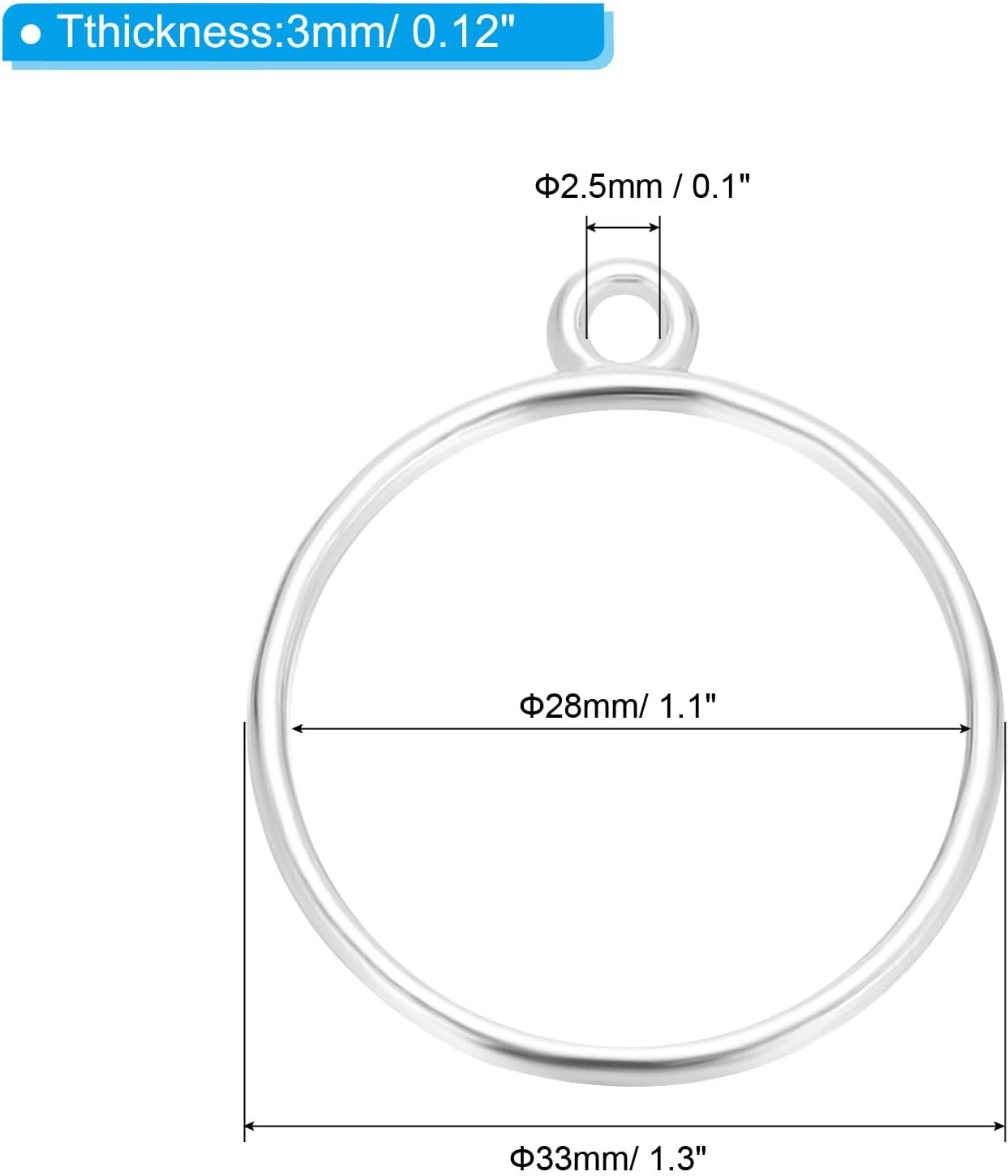 PATIKIL Jewelry Making Charm Bulk, 60 Pcs Alloy Open Back Round Bezel Frame Pendants for Necklace, Bracelet, Earring Making - Image 2