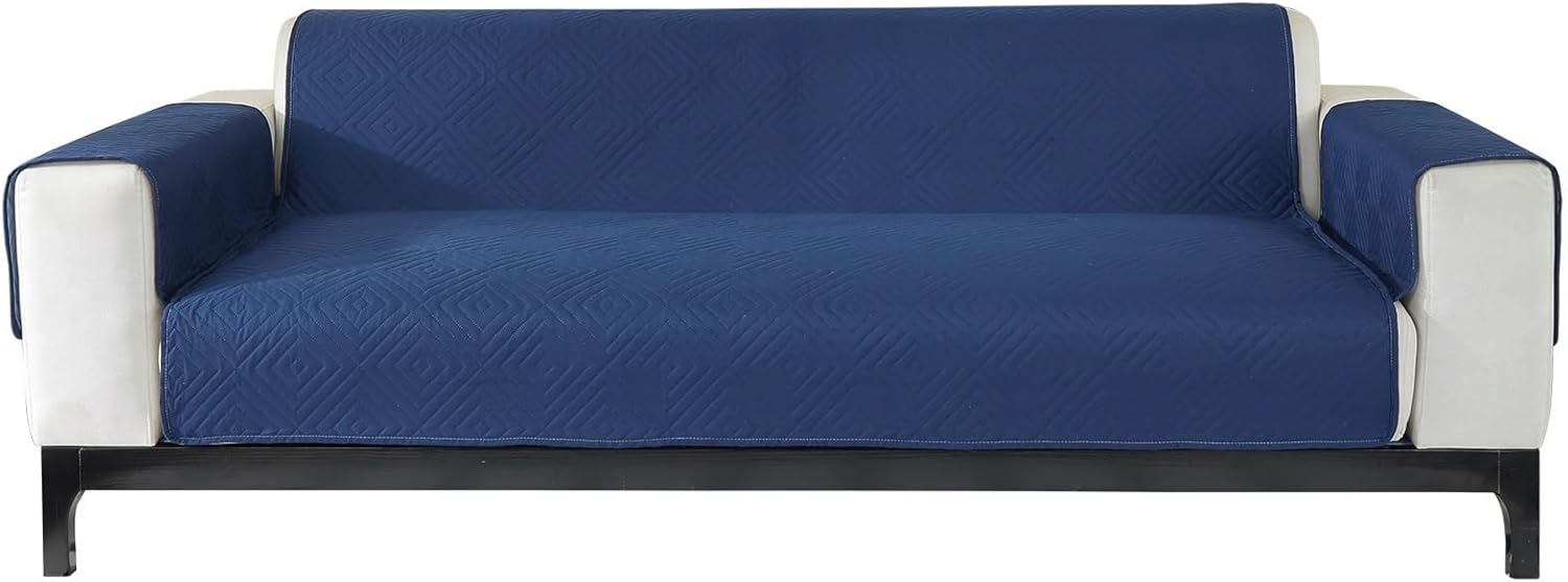 Sofa Futon Slipcovers, Sofa Cushion Covers Rooms Sofa Covers Four Seasons Universal Sofa Protector(NavyBlue,2 Seater)