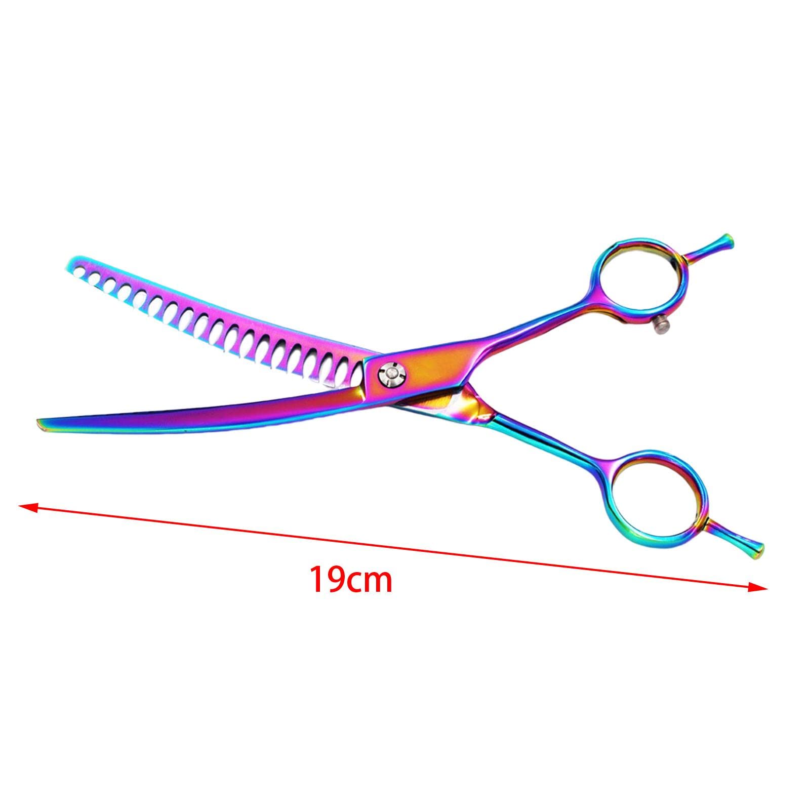 Curved Chunker Schere Haustier Schneideschere Hund Ausdünnungsschere Edelstahl Fellpflegewerkzeug Katzen Trimmwerkzeug für Kinder Männer Zuhause Salon, 6,5 Zoll