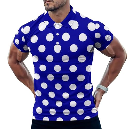 Polo de golf homme évacuation humidité anti-transpiration bleu foncé imprimé