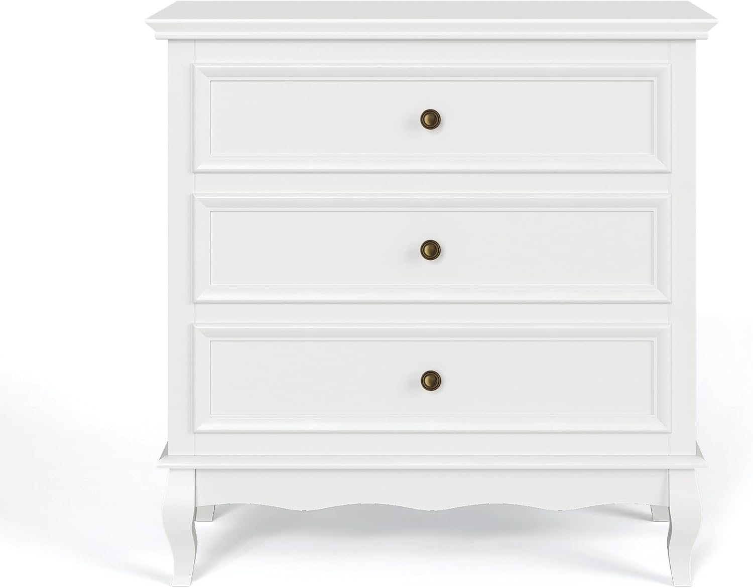 RoyalCraft White 3 Drawer Dresser for Bedroom, Wide Chest of Drawers with Ball Bearing Slide, Modern Wood Dresser Wide Nightstand Cabinet for Living Room - Image 8