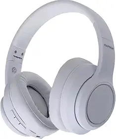Fone de Ouvido Estéreo Sem Fio Headphone Bluetooth - Redução de Ruído e Longa Duração de Bateria com 18 horas de Bateria, Carregamento Rapido, Design Dobrável (Branco)