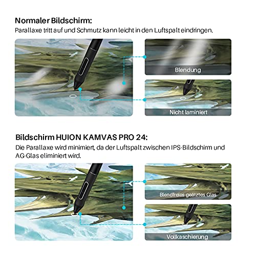 Grafiktablett Huion Kamvas Pro 24 mit 4K UHD Display und 23,8 Zoll