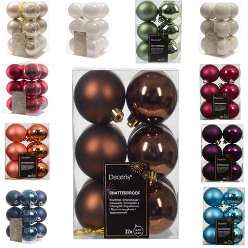 LS-LebenStil 12 Exklusive Weihnachtskugeln Christbaumkugeln Braun...