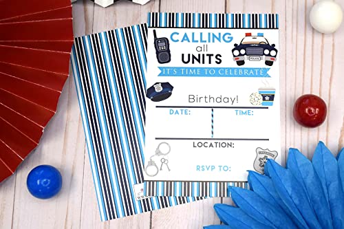Amanda Creation Policeman, Police Officer Birthday Party Fill In Invitations Set Of 20 With Envelopes #TOP4