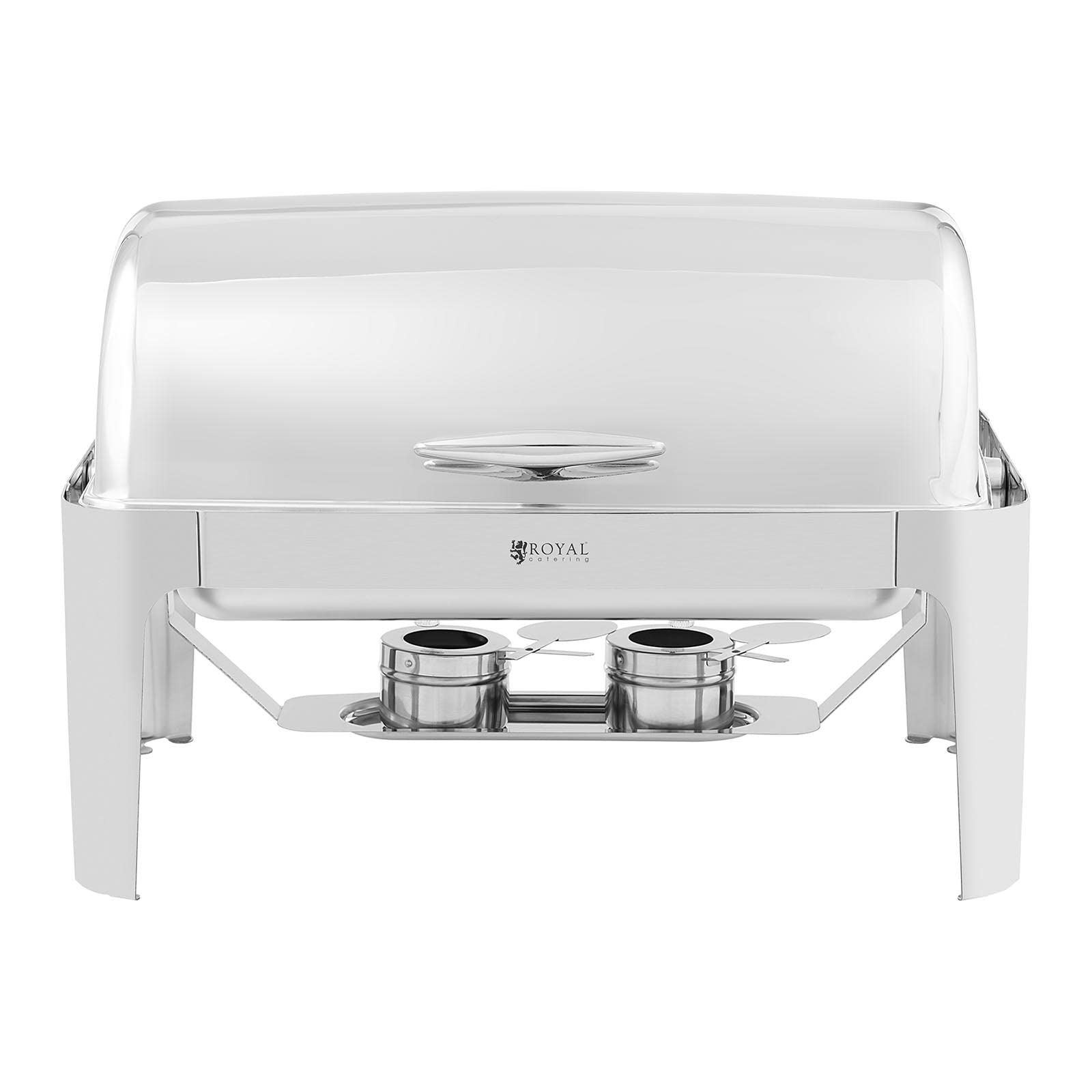 Royal Catering RCCD-RT4_9L Chafing Dish GN 1/1 8,5 L 2 Brennstoffzellen Rolltop Warmhaltebehälter Rechaud