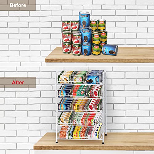 Mooace Can Organizer For Pantry, Can Rack Organizer Holds Up 60 Cans, Can Storage Organizer Rack For Canned Food Kitchen Cabinet Pantry Countertop, White #TOP6