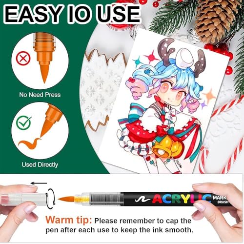 Image of Wafeeq Acrylic Paint Markers Set of 36 Colors - Fine Tip 0.7mm Waterproof Quick Dry Paint Pens for Rock Painting, Glass, Wood, Canvas, Ceramic, Fabric & DIY Art Crafts