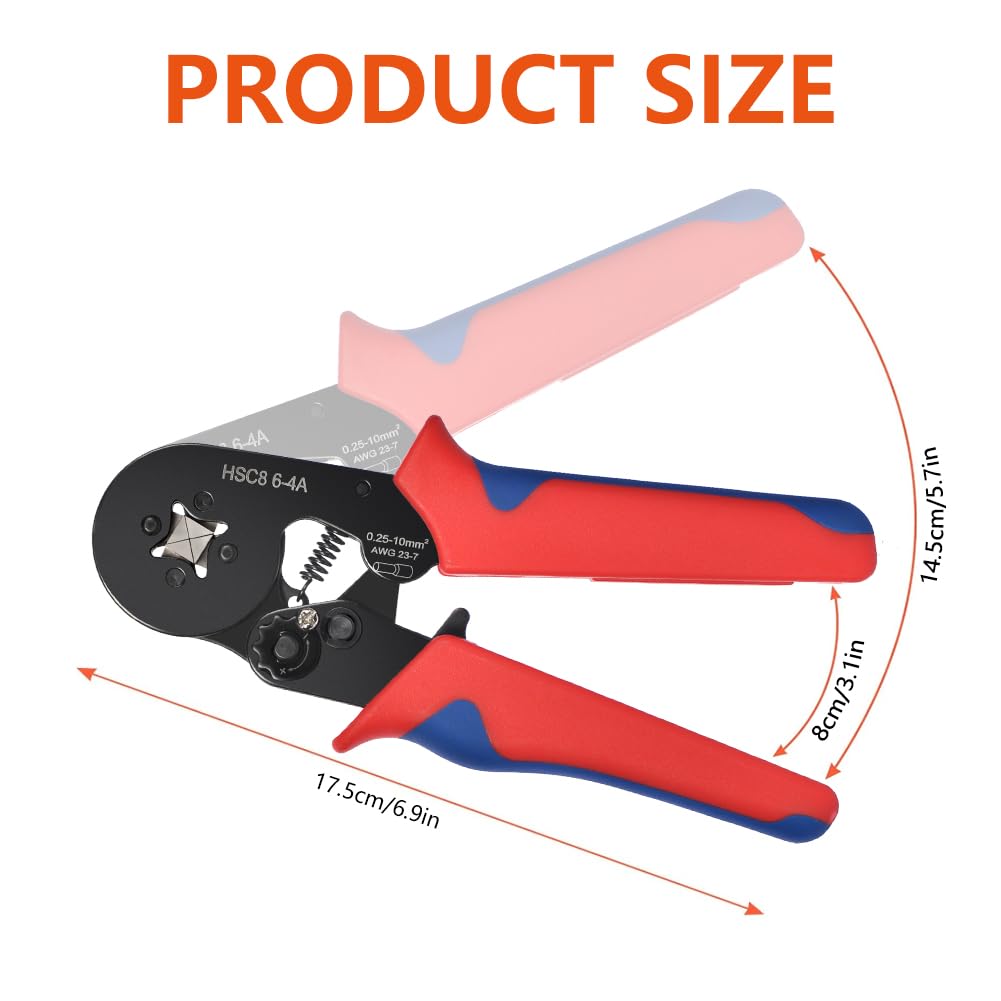 Flintronic Ferrule Crimping Tool, Ferrule Pliers, Self Adjustable Ratchet Bootlace Ferrules Crimper Plier - Image 2