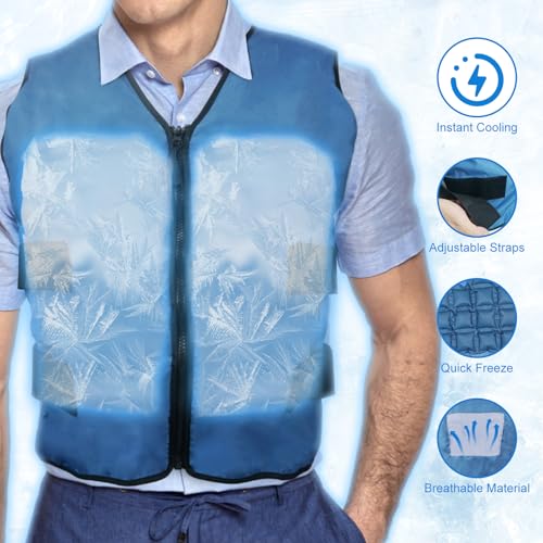 Cooling Vest with Ice Packs, Adjustable Reusable Ice Cell Jacket for Men Women, for Outdoor Sports, Work, Hiking4