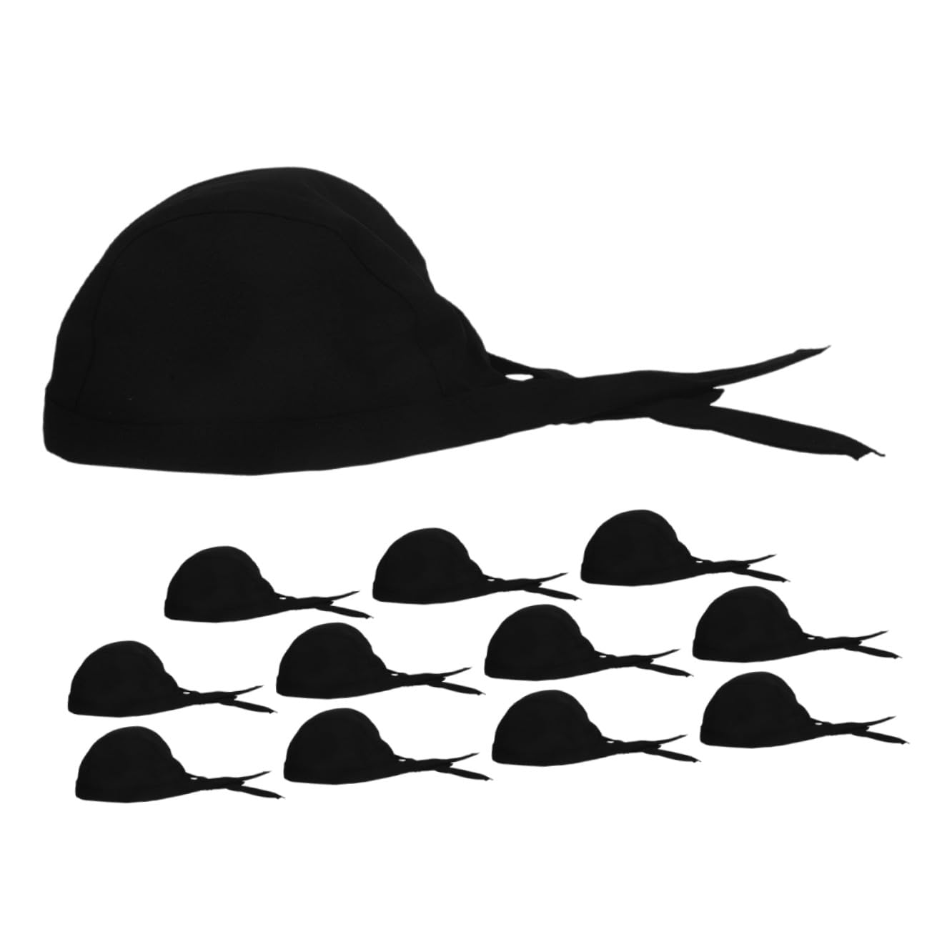NOLITOY 12 Piezas Gorros Cocina Unisex Japoneses Negro Transpirables Sombreros Chef Cómodos para Restaurante y Servicio