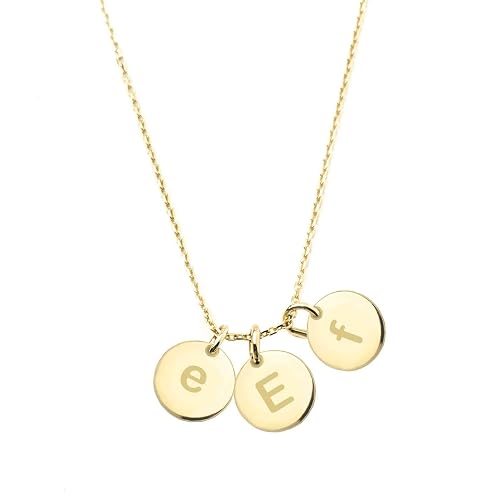 Engrave Charm Gold Disc Necklace 