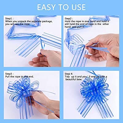 Large Size Organza Pull Bow Flower Ribbon For Gift Wrap & Wedding Decoration Gift (30Mm Width) (Light Blue Pull Ribbon #TOP4