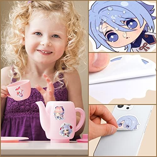 QYZHIZ 100 Mixed Sticker Pack, Cute Genshin Impact Game Sticker, Yuanshen Game Sticker, Colourful Stickers, Waterproof Stickers, for Laptop, Water Bottle, Computer, Skate, Phone, Bike, Guitar.