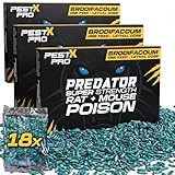 Pest X Pro Predator Rat Poisoning Super Strength (18 Pack) - Powerful Single Feed Rat Killer & Mouse Poison - Brodifacoum in Easy To Use Sachets - Indoor & Outdoor Rodent Control