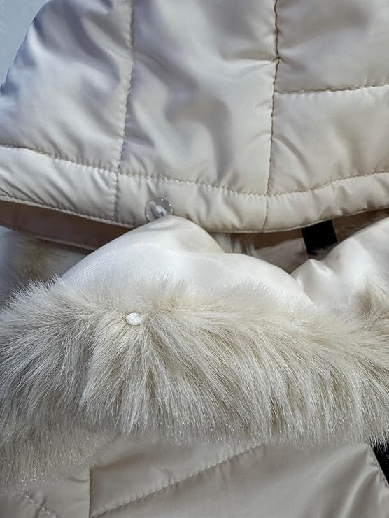 KODMNSW Winterjacke Mädchen Steppjacke Warme Daunenjacken mit Fellkapuze (Abnehmbar) Winterparka Flauschig Puffer Jacke Leichte Kinderjacke Outdoor Mantel Wintermantel Kinder Parka Rosa 140