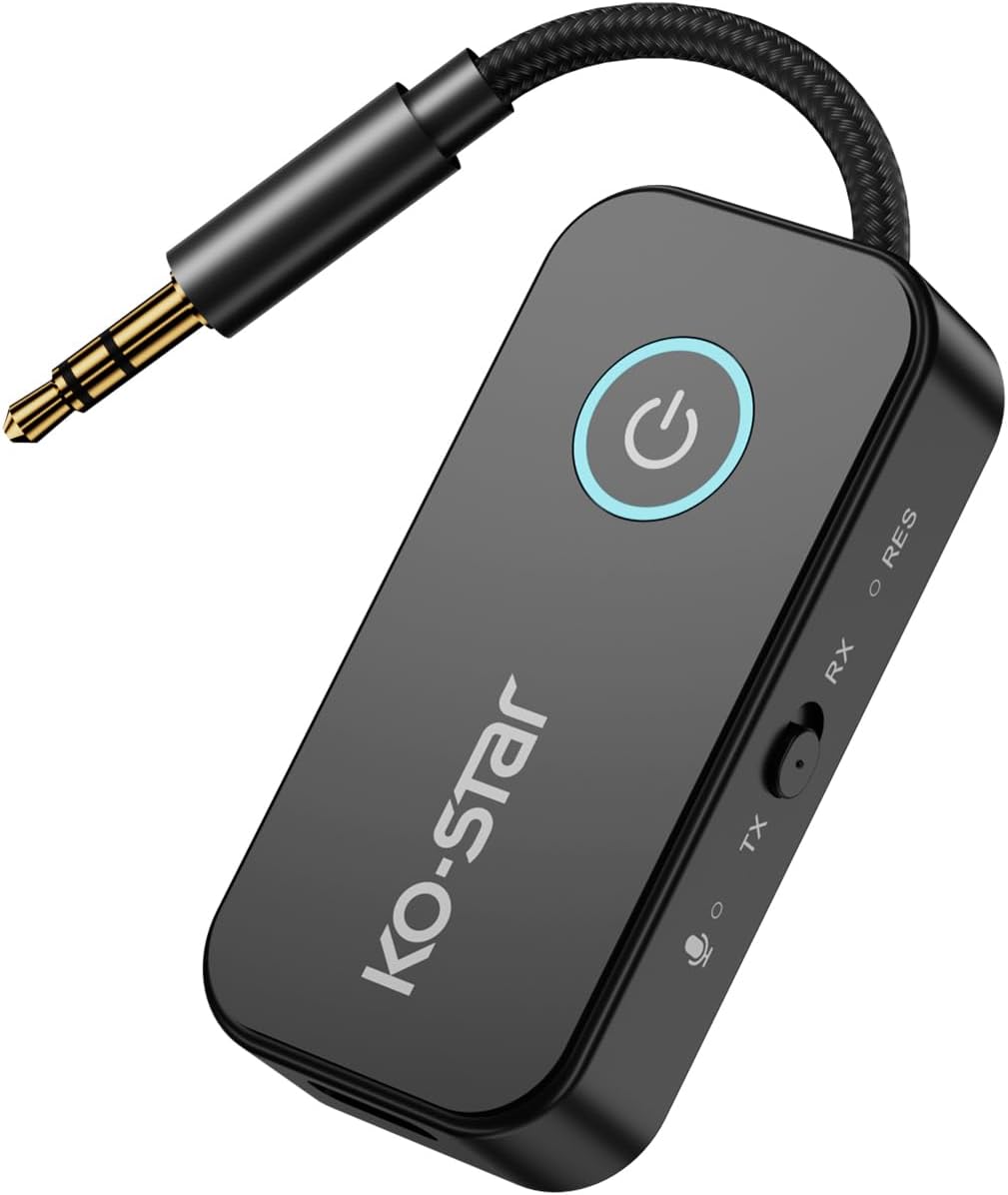 Bluetooth 5.4 Transmitter & Receiver for Headphones | HD Audio | 3.5mm AUX Wireless Adapter for Airplane Travel, TV, Car, Gym & Home Stereo Bluetooth 5.4 Transmitter & Receiver for Headphones | HD Audio | 3.5mm AUX Wireless Adapter for Airplane Travel, TV, Car, Gym & Home Stereo