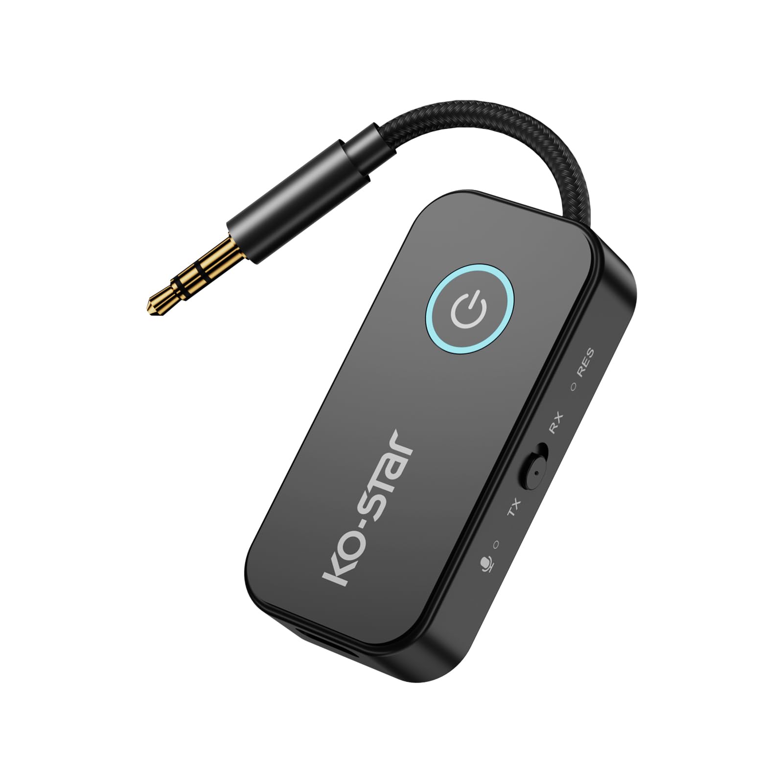 Bluetooth 5.4 Transmitter Receiver, 2-in-1 Wireless Audio Adapter with Dual Link for 2 Headphones, 3.5mm Aux Jack for TV, Airplane, Car, PC, Gym, Home Stereo, Nintendo Switch