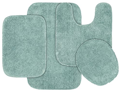 Garland Rug Traditional Nylon Washable Sea Foam 4 Piece Set