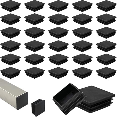 Image of 30 Pack Tubing Plug, 2Inch Square Plastic Plug Insert, Square End Caps for Metal Tube, Chair Legs, Fence