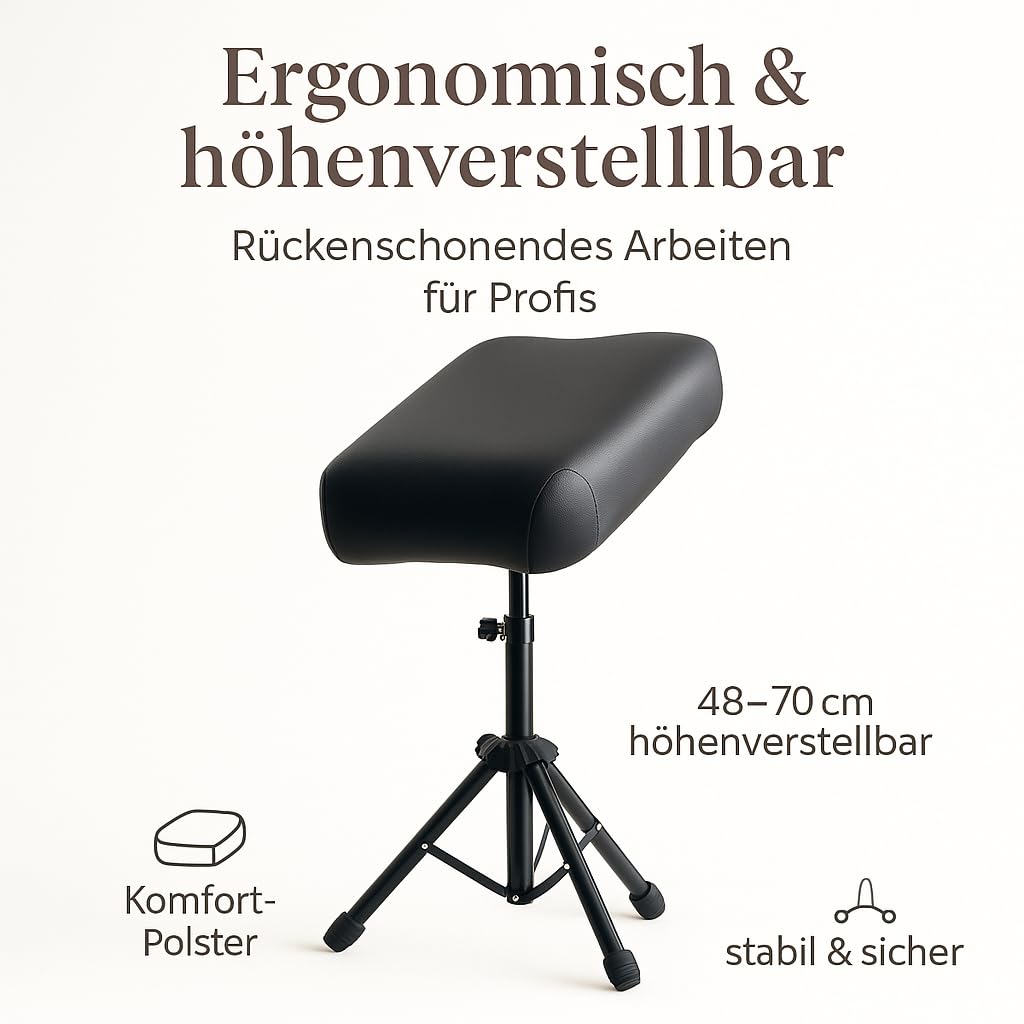 CS-KOSMETIKVERTRIEB Bein-Stütze Unico für die mobile Fußpflege - 2,1 kg leichte Beinauflage inkl. Tragetasche - Individuell Höhenverstellbar