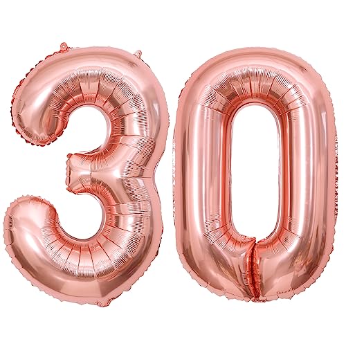 Rose Gold 30 Number Balloons BBPOOL