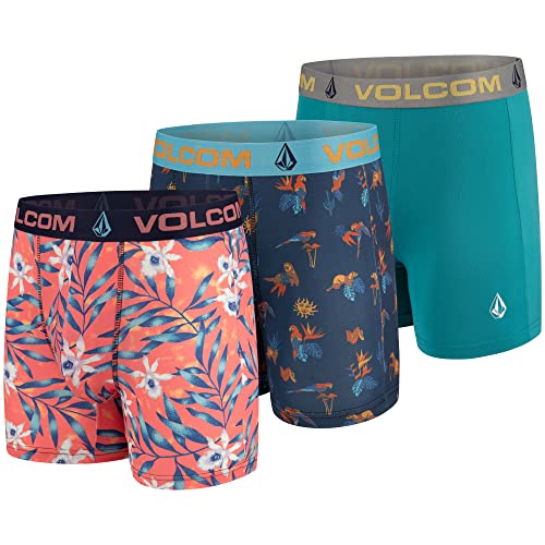 Volcom Mens Boxer Briefs 3 Pack Poly Spandex Performance Boxer Briefs Underwear