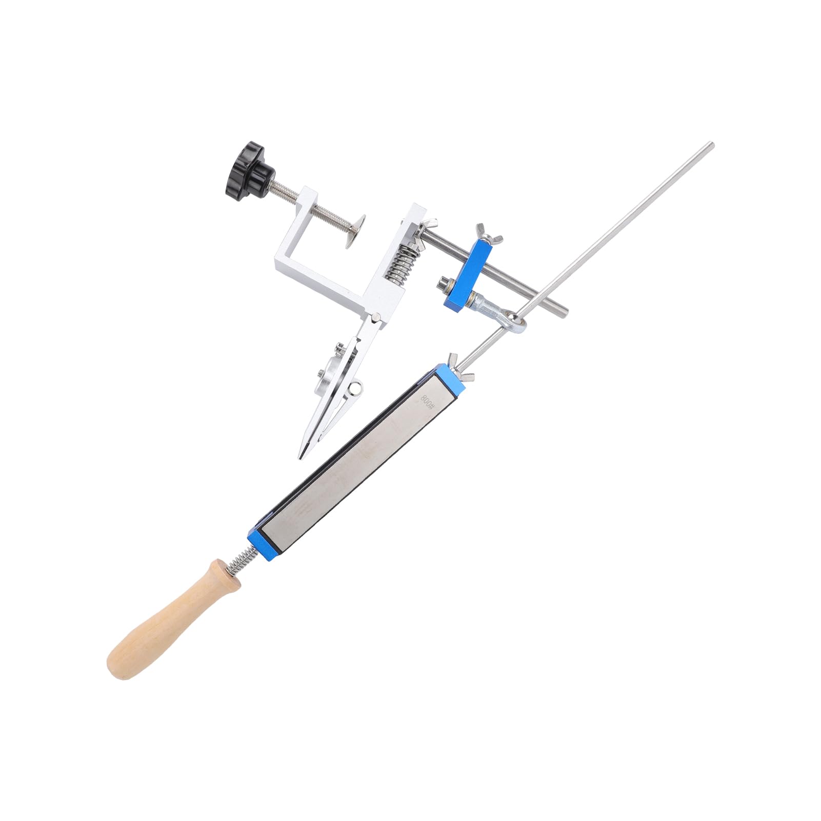 Kavolet Affilatore di Precisione Professionale, 4 Pietre Diamantate per Affilare, Affilatura Fine per Lame Cucina e Esterno, Lega di Alluminio in Acciaio Inossidabile (Con 4 pietre diamantate)