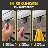 SCHMITZ.Tools Listwy kedrowe, haki zestaw 20 sztuk – haki do szyny kederowej, akcesoria kempingowe do przyczep kempingowych i kamperów, idealne do lamp, ręczników, ubrań i dekoracji (czarne)
