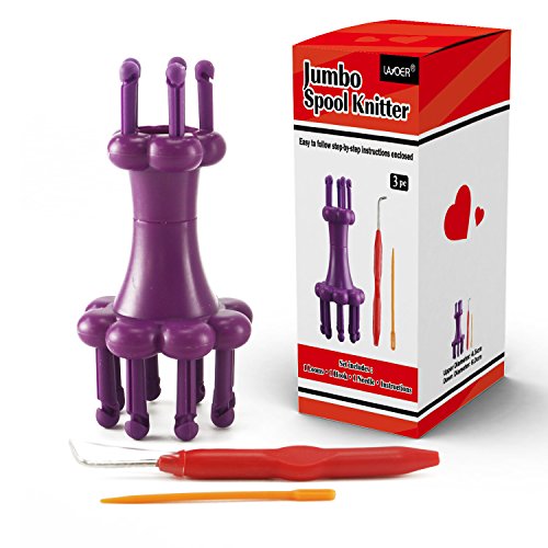 LAYOER Knit Spool Loom Set Knitting Yarn Wool Rope Hook Knitting Tool Purple