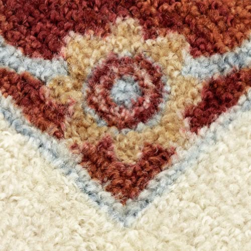 Maples Rugs Stina Vintage Medallion Hallway Entryway Runner Non Skid Runner Rug [Made In Usa], Blue/Red, 2' X 8' #TOP6