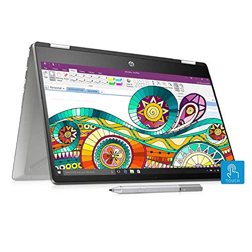 Image of HP Pavilion x360 Core i5 10th Gen 14-inch FHD Touchscreen 2-in-1 Alexa Enabled Laptop (8GB /256GB SSD+1TB HDD /Windows 10 /MS Office /Inking Pen /FPR /Natural Silver /1.59 kg), 14-dh1011TU