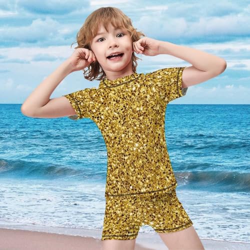 Golden GlitterChildren's Swimsuits Boys Two Piece Suit10-12Y（150cm）3