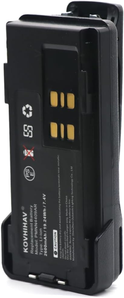 2-Pack 7.4V PMNN4409AR Two-Way Radio Battery Replacement for Motorola XPR7350 XPR7580 XPR7550 XPR3300 APX4000 APX1000 XPR3300 XPR3500 XPR7550 XPR7580 XPR7350 DP4400 PMNN4448 2600mAh