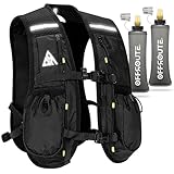 OFFROUTE Running Vest - Hydration Vest with Water Bottle -Adjustable Unisex Reflective Vest with Phone Holder and Storage - Lightweight and Durable Running Backpack