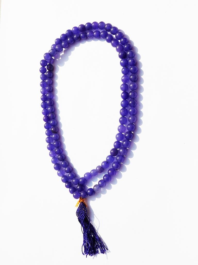 Blue Hakik Agate mala Hindu 108+1 Beads - 9 MM-image-9