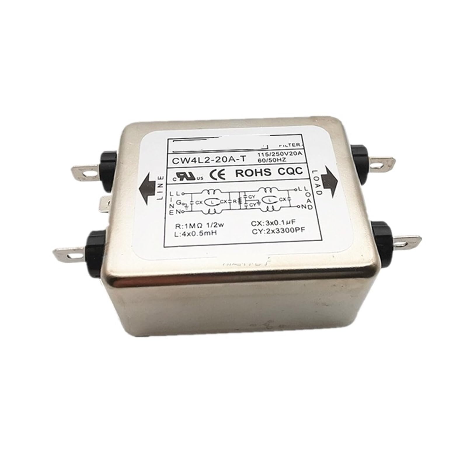 Filtre de puissance monophasé CW4L2-20A-T élimine parasite électrique 220V