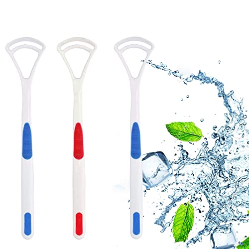 Image of Plastic Tongue Cleaner for Adults and Kids Fights Bad Breath Oral Care Tongue Cleaner, Easy to Use Travel Friendly- Pack of 3