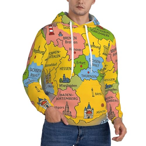 Sweat à capuche Allemagne homme contre le froid hivernal avec cordon ajustable