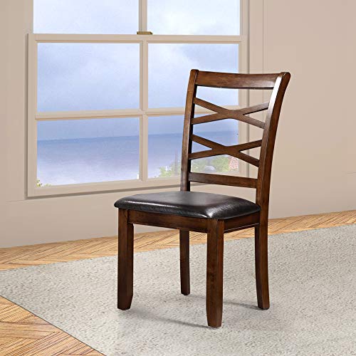 LALUZ 6 Piece Dining Table Set, Modern Wood Kitchen Furniture with 4 Chairs & Bench - Thumbnail 6
