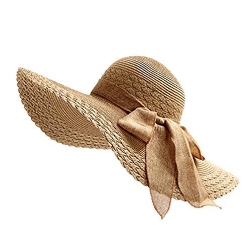 Westeng - Cappello da Sole da Donna, Tesa Larga con Protezione UV Sole Cappello, per Viaggi Vacanza Spiaggia Nuoto Ciclismo (Cachi)