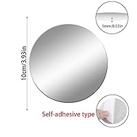 Vista 2 de 10 azulejos de espejo sin marco, hojas redondas de espejo de acrílico de 4 pulgadas, calcomanías de espejo autoadhesivas para pared, dormitorio