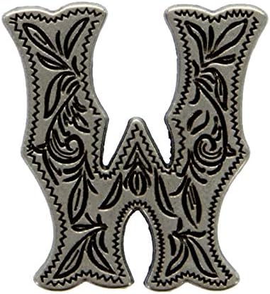 Alphabet Letter W Antique Silver Concho 3/4" Tall 1339-232 image 3
